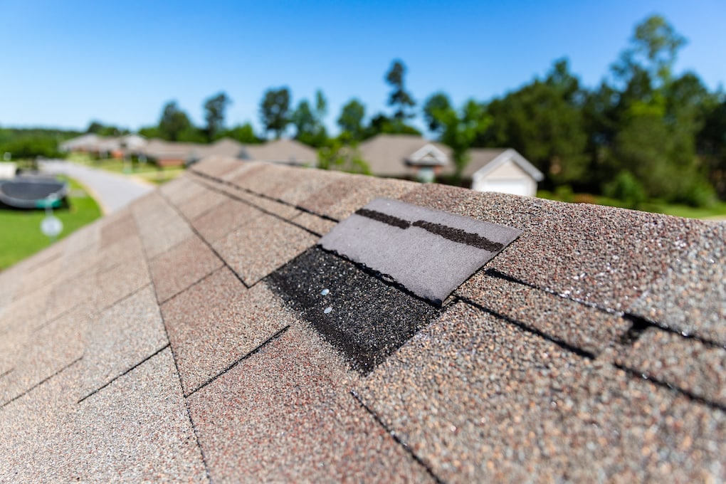 Missing shingles helping to determine if you should repair or replace your roof