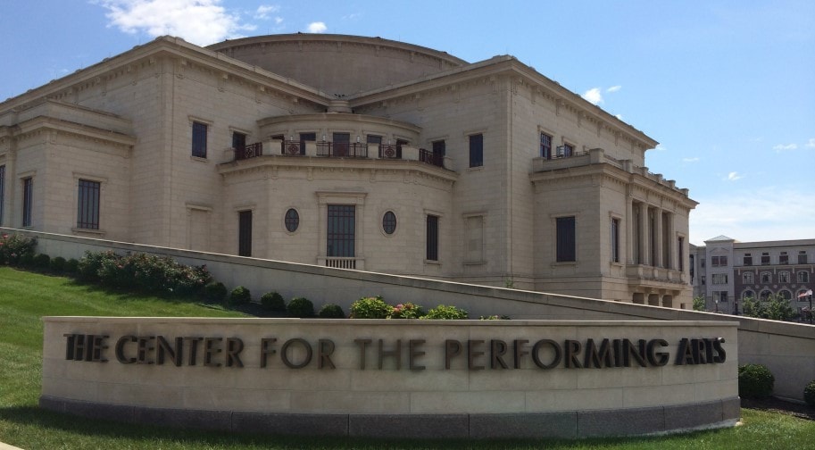 exterior shot of the Center for the Performing Arts in Carmel Indiana